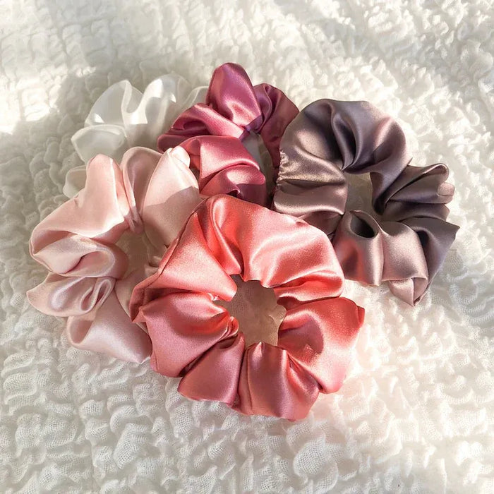 Silk Scrunchies (Set of 3) - Gentle Hair Ties for Breakage-Free Hair