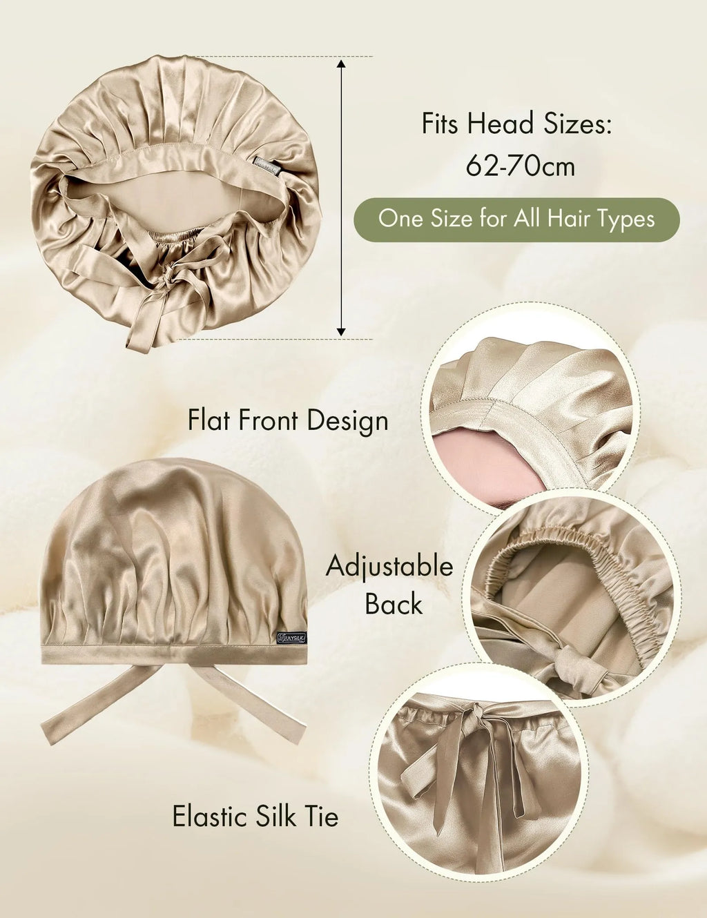 Silk Hair Bonnet — Overnight Hair Protection for Frizz-Free, Healthy Hair