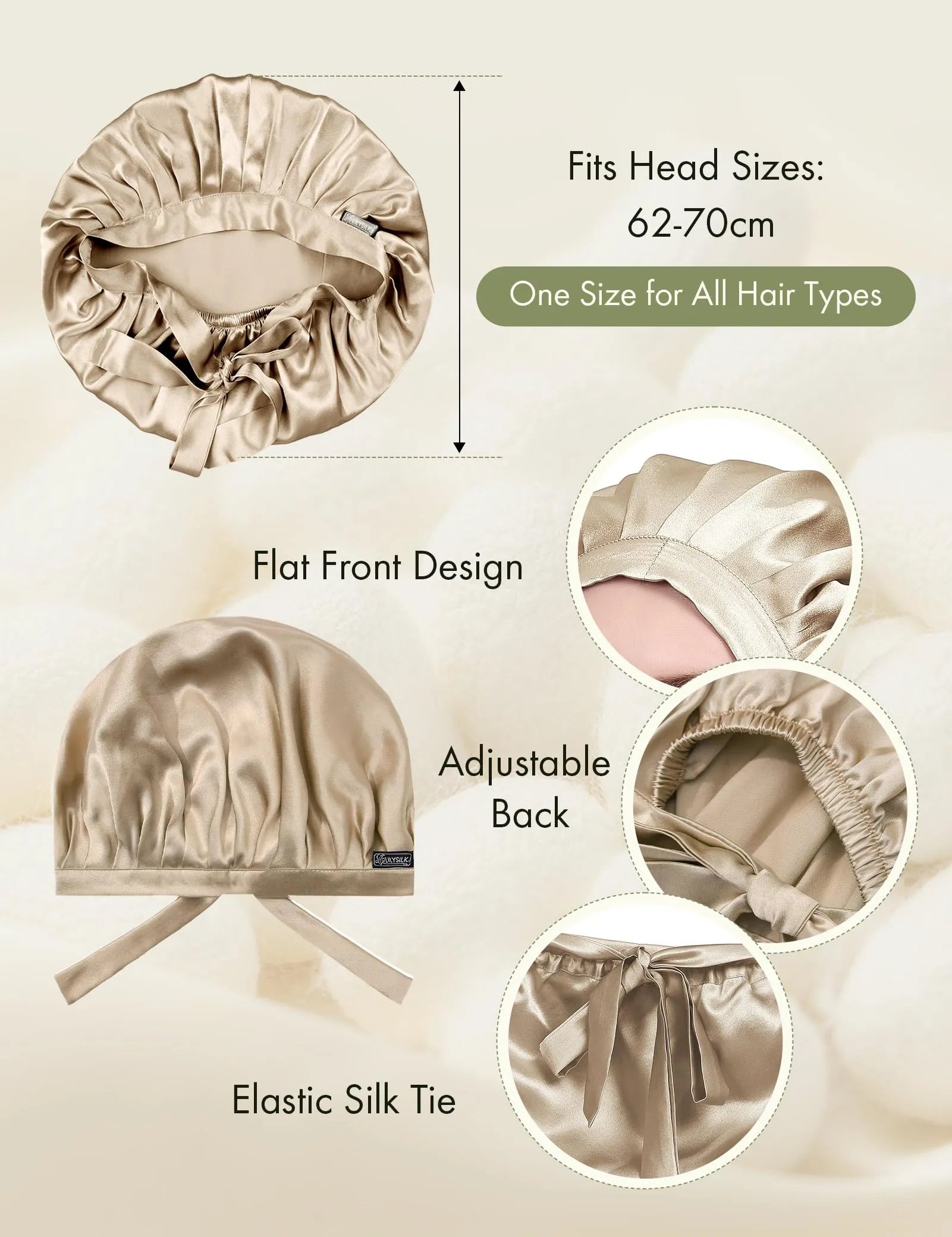 Silk Hair Bonnet — Overnight Hair Protection for Frizz-Free, Healthy Hair