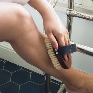 Natural Bristle Dry Body Brush — Exfoliating Massage Brush for Smooth, Glowing Skin