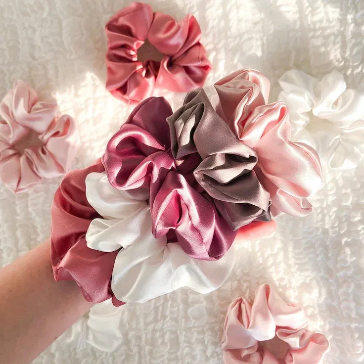 Silk Scrunchies (Set of 3) - Gentle Hair Ties for Breakage-Free Hair